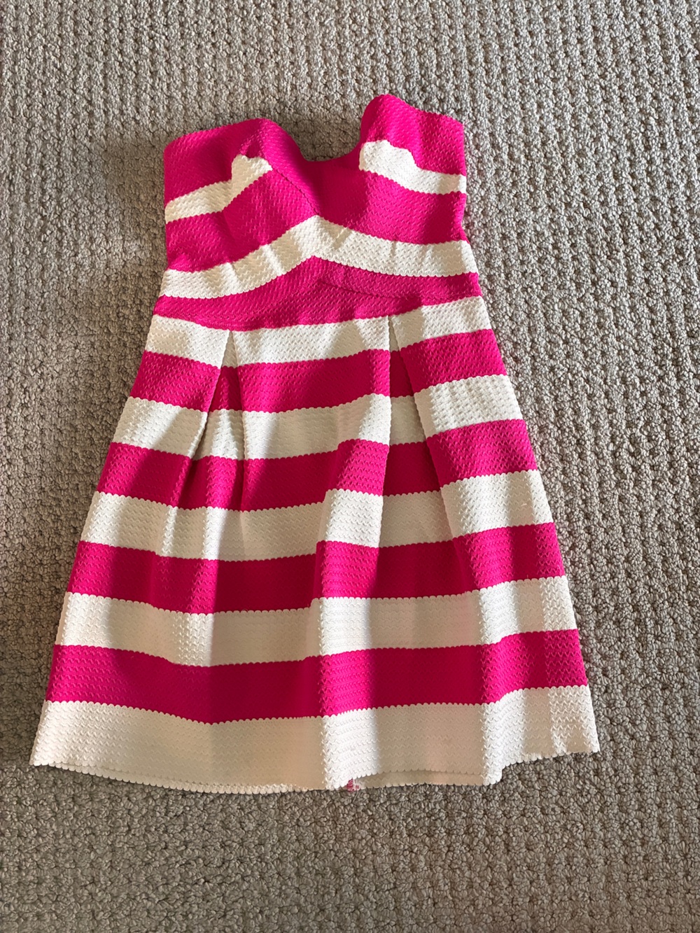 Jealous Tomato Hot Pink and White Strapless Fit-and-Flare Dress